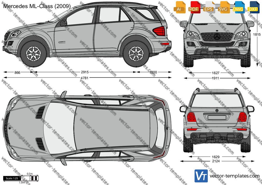 Mercedes Benz ML Class (W164) 350 specs, dimensions