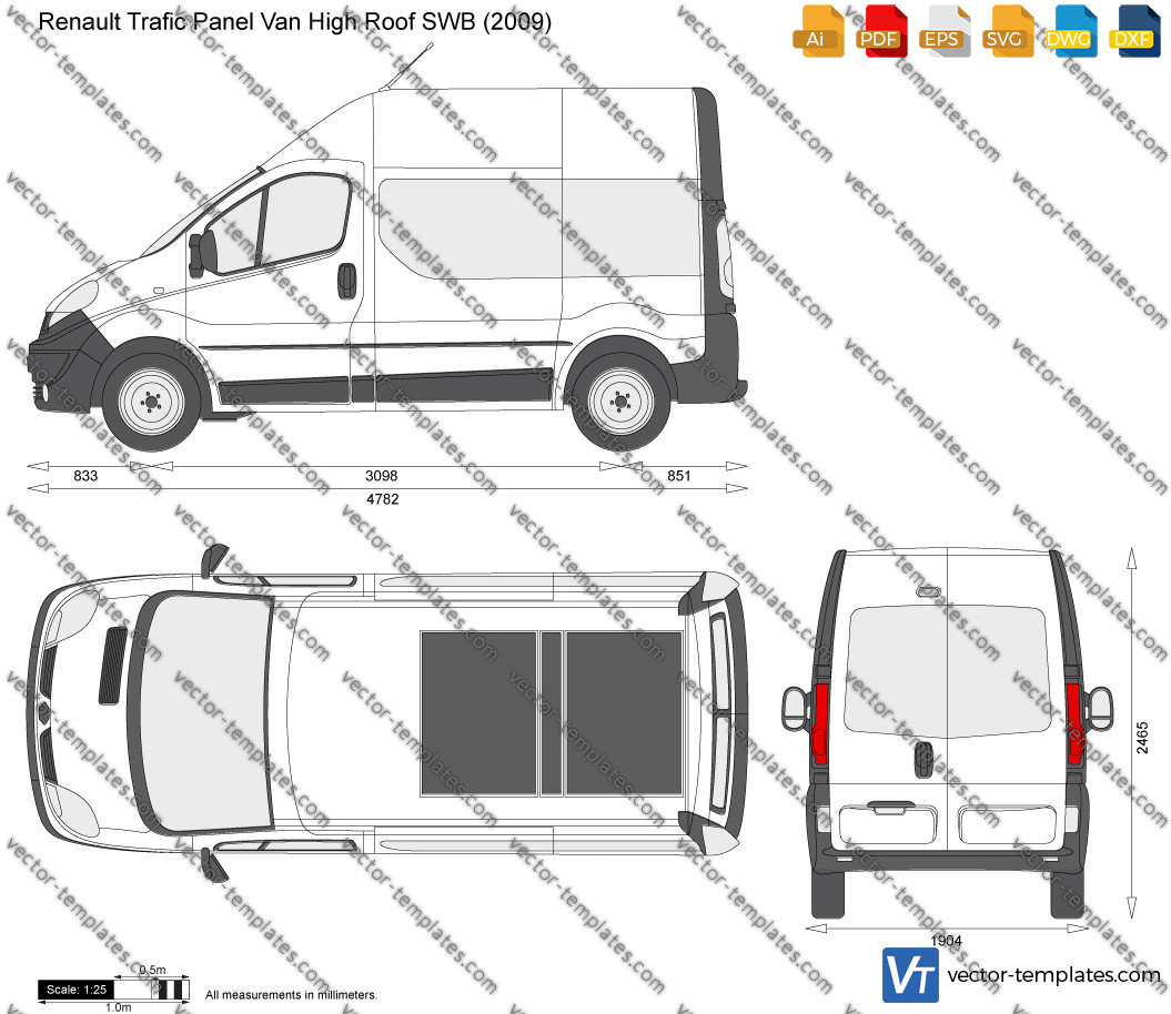 Templates - Cars - Renault - Renault Trafic Panel Van High Roof SWB