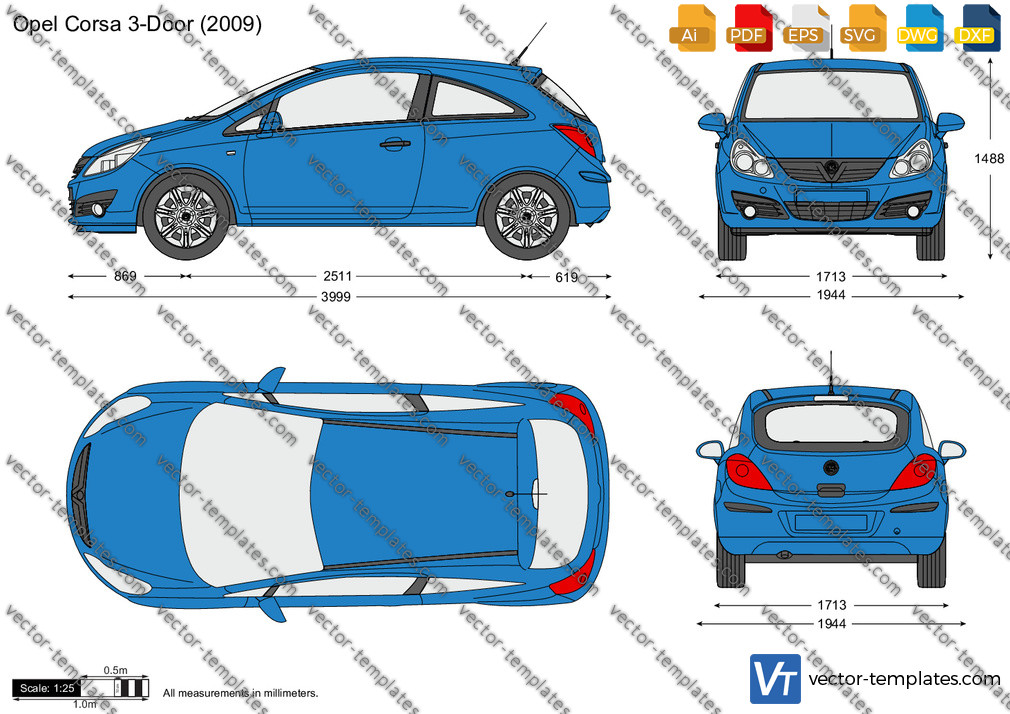 Templates - Cars - Opel - Opel Corsa D 3-Door