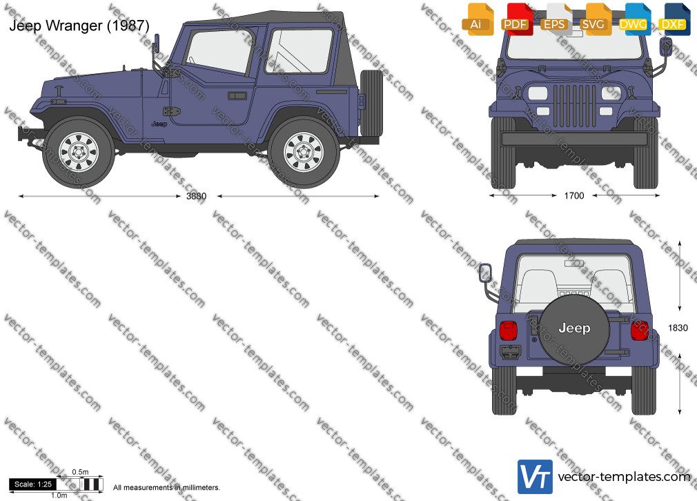 Templates - Cars - Jeep - Jeep Wrangler YJ