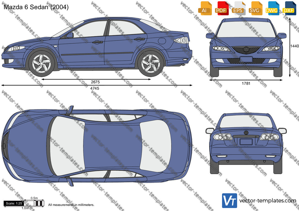  Plantillas - Autos - Mazda - Mazda 6 Sedan