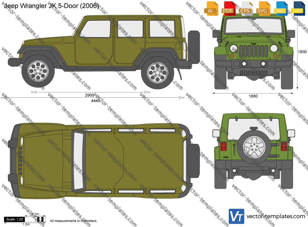 Templates - Cars - Jeep - Jeep Wrangler JK 5-Door