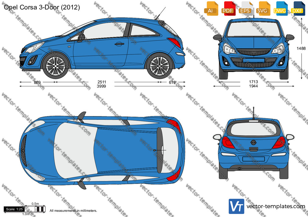 Templates - Cars - Opel - Opel Corsa D 3-Door