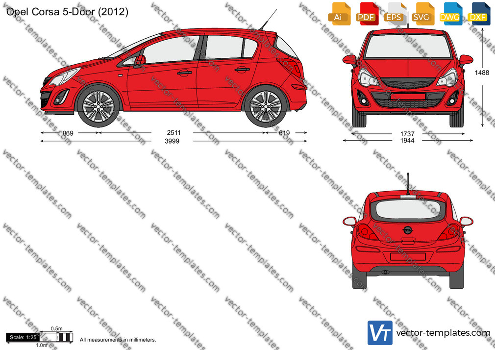 Templates - Cars - Opel - Opel Corsa D 5-Door
