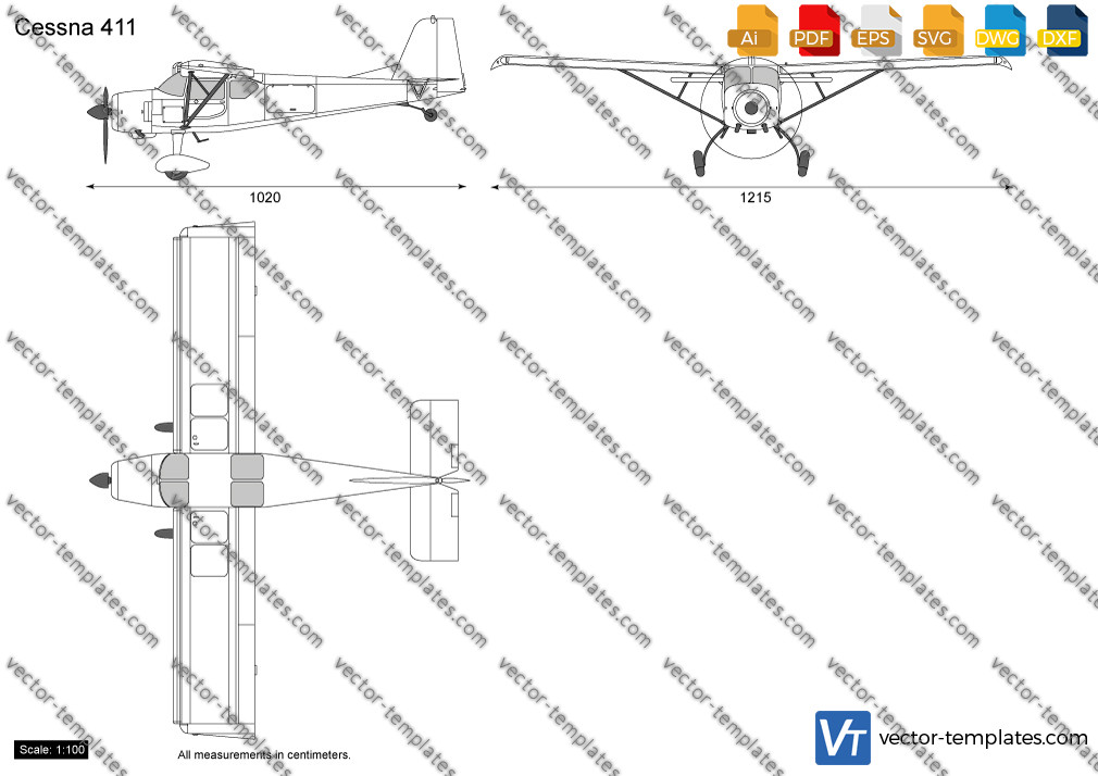 Templates Modern airplanes Cessna Cessna 411