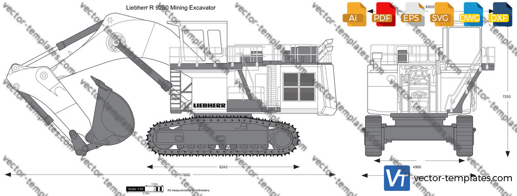 Templates Construction Equipment Liebherr Liebherr R 9250 Mining Excavator