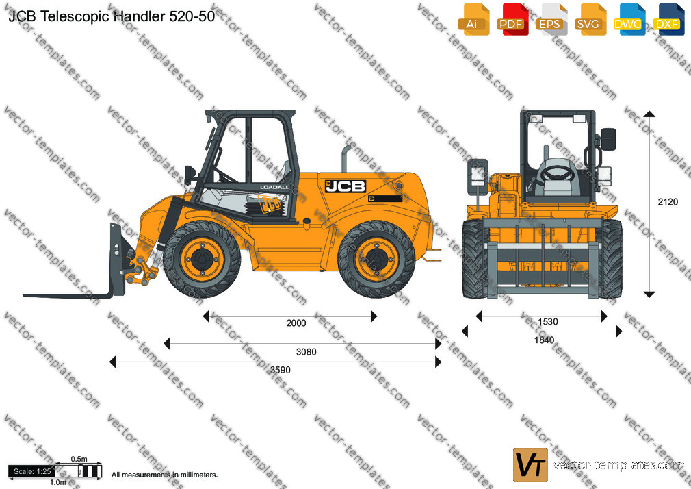 Templates Construction Equipment JCB JCB 52050 Telescopic Handler