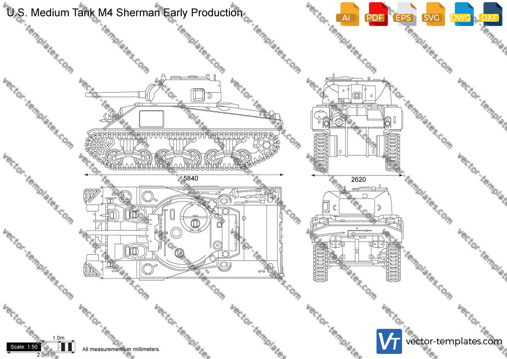 U.S. Medium Tank M4 Sherman Early Production 