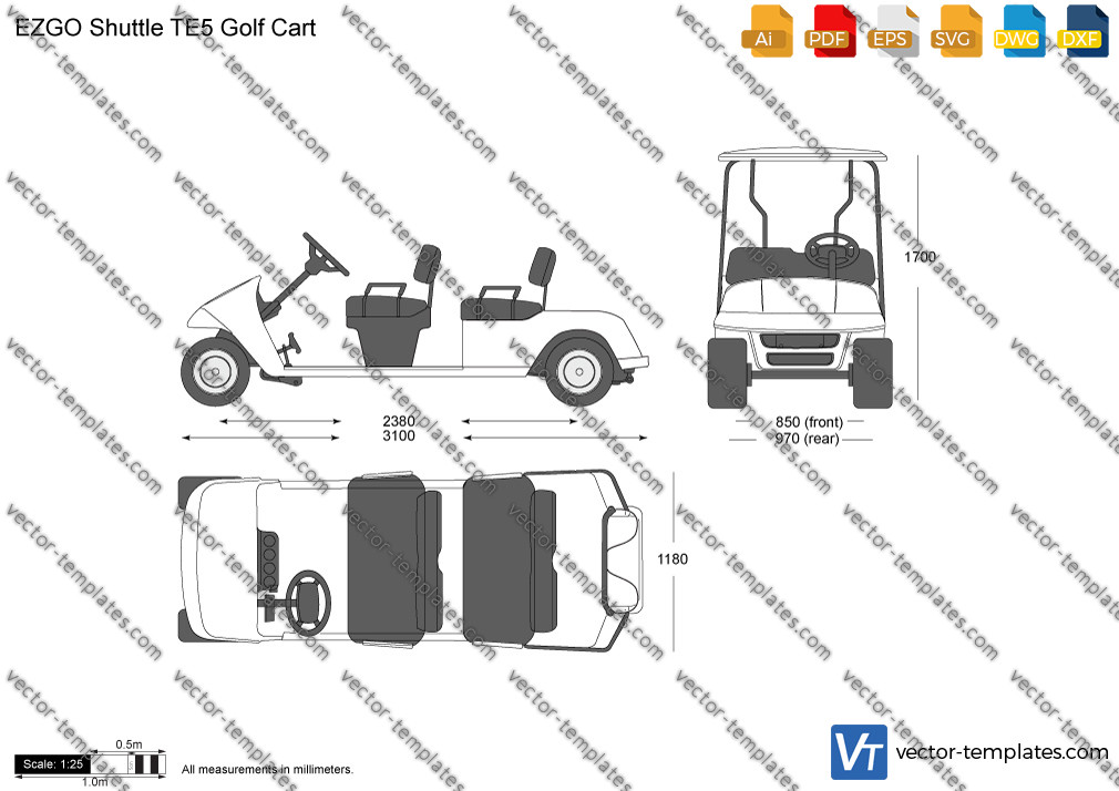 EZGO Shuttle TE5 Golf Cart 