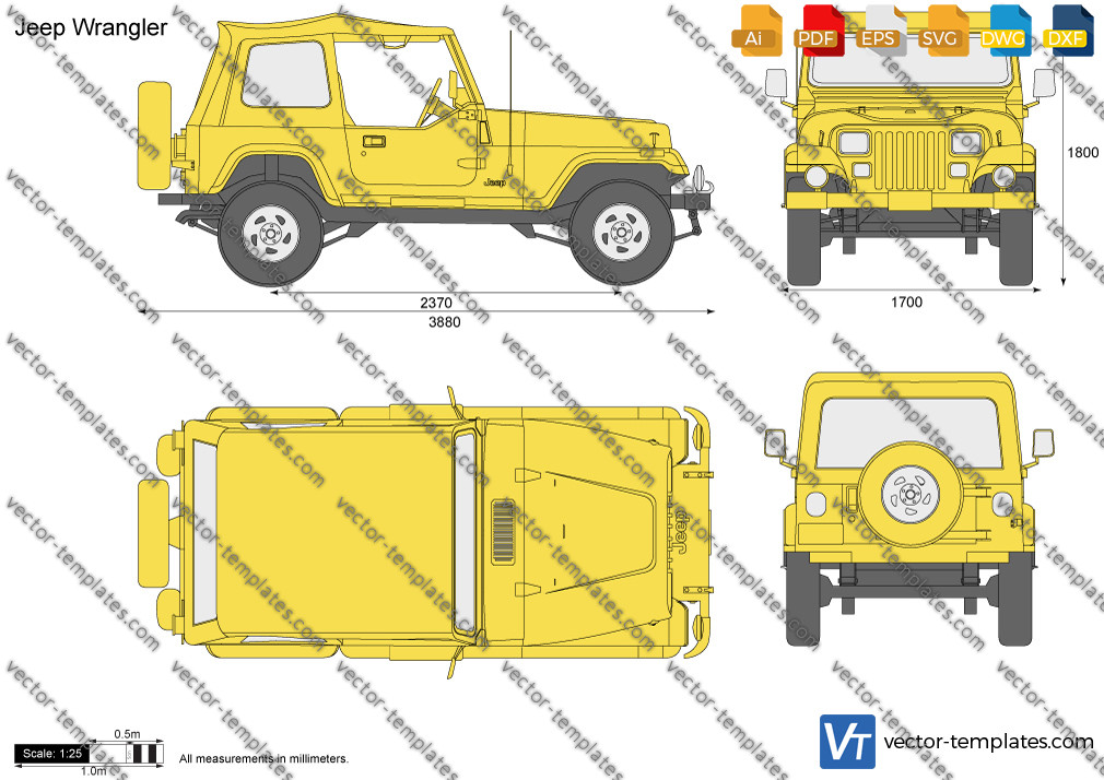 Templates - Cars - Jeep - Jeep Wrangler YJ