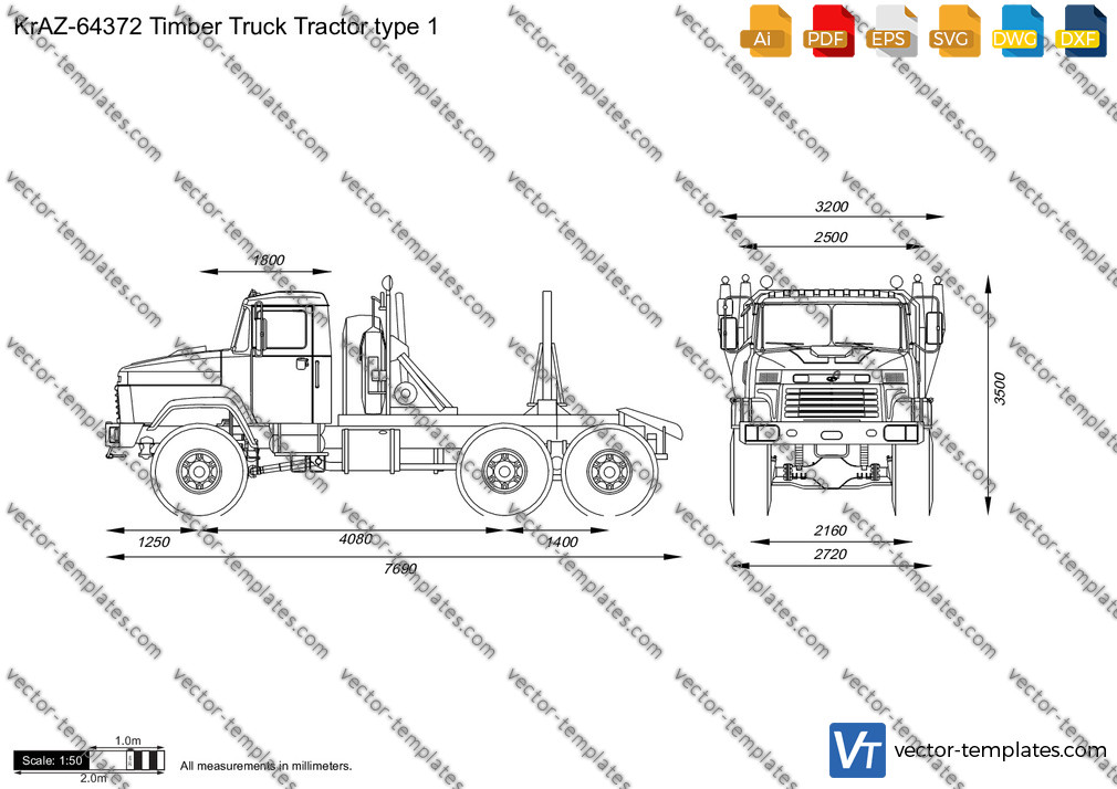 KrAZ-64372 Timber Truck Tractor type 1 