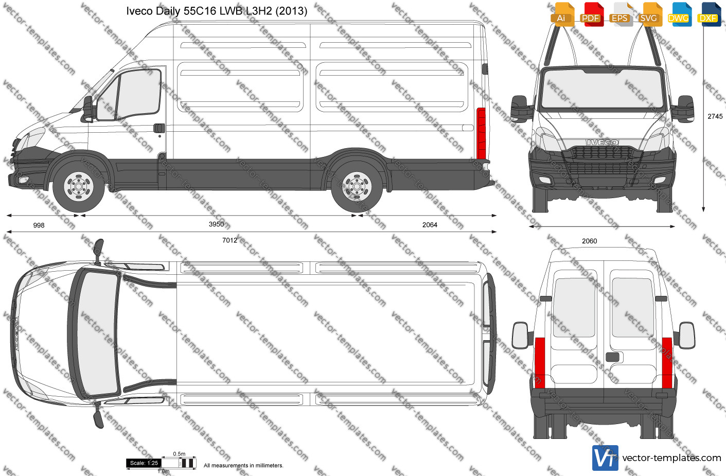 Templates - Cars - Iveco - Iveco Daily 55C16 LWB L3H2