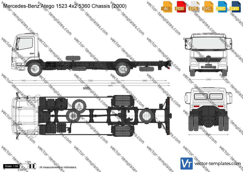 Mercedes-Benz Atego 1523 4x2 5360 Chassis 2000