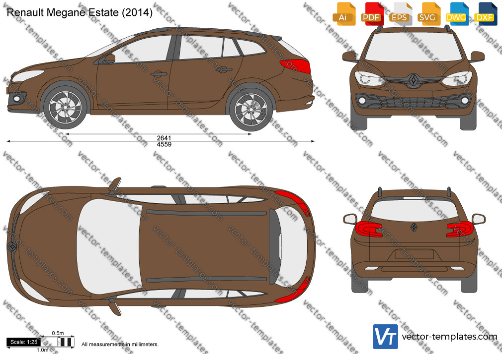 Figuur recept Voorwaardelijk Templates - Cars - Renault - Renault Megane Estate