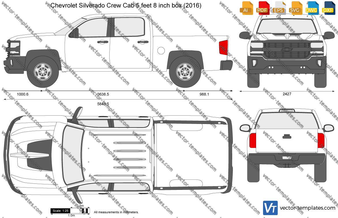 Chevrolet Silverado Crew Cab 5 feet 8 inch box 2016