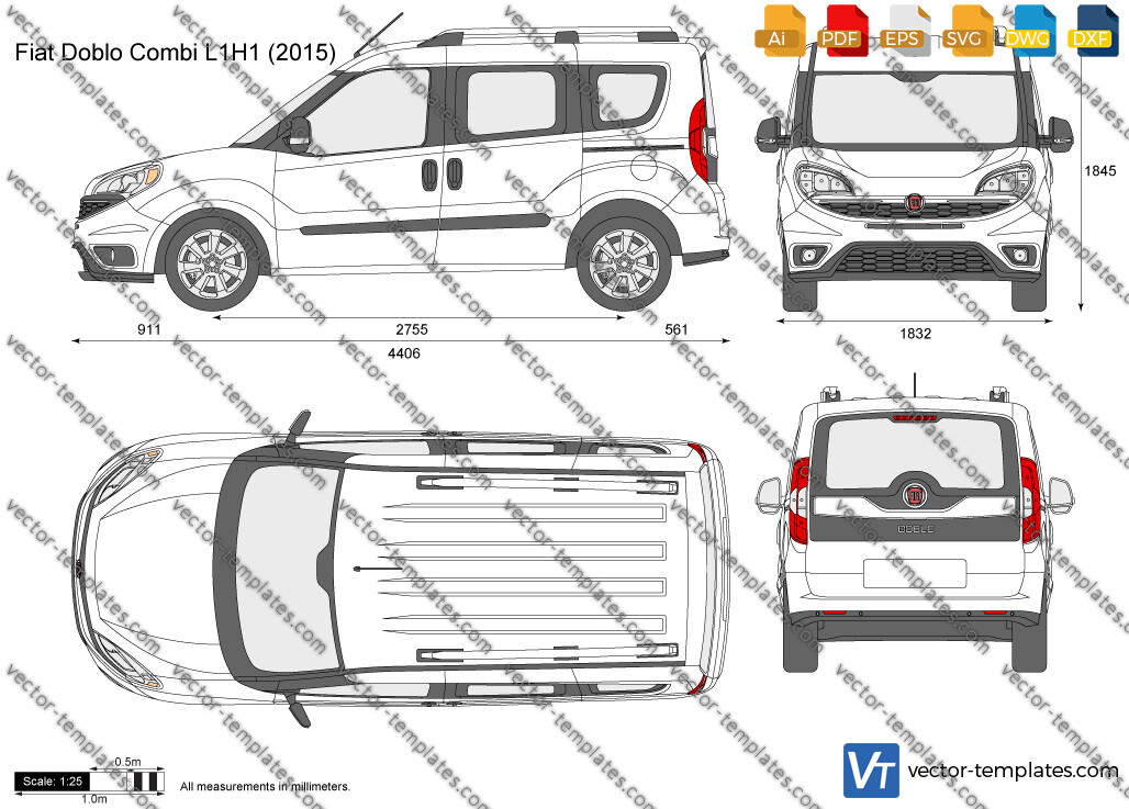 Templates - Cars - Fiat - Fiat Doblo Combi L1H1