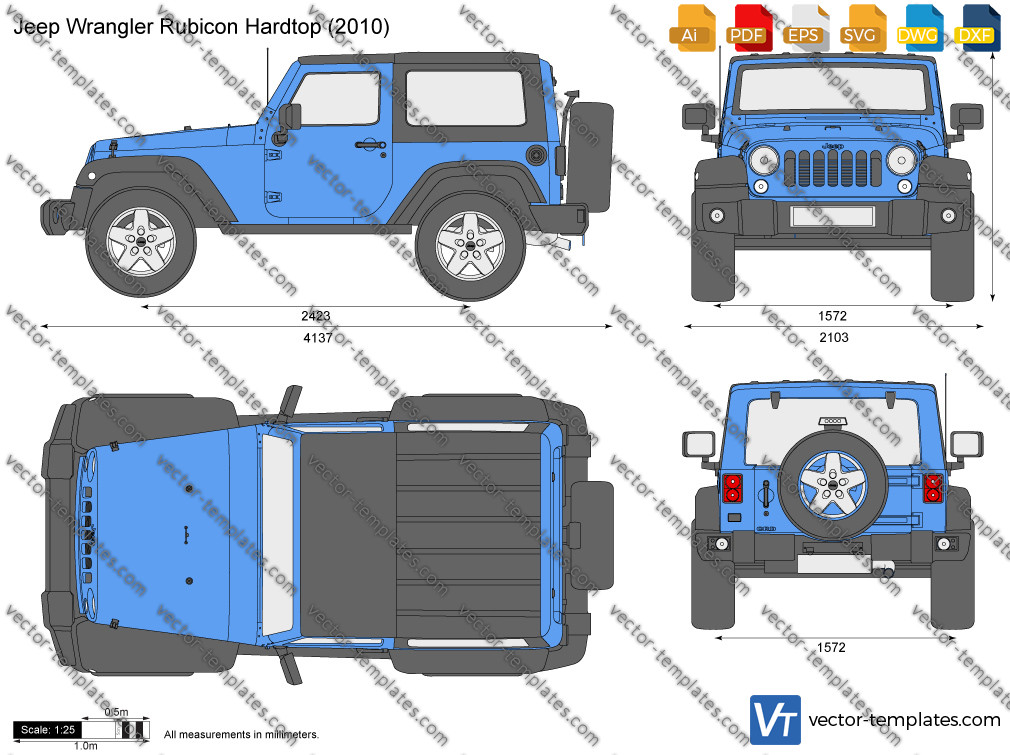 Templates - Cars - Jeep - Jeep Wrangler Rubicon Hardtop JK