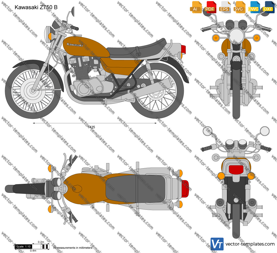 Templates - Motorcycles - Kawasaki - Kawasaki Z750 B