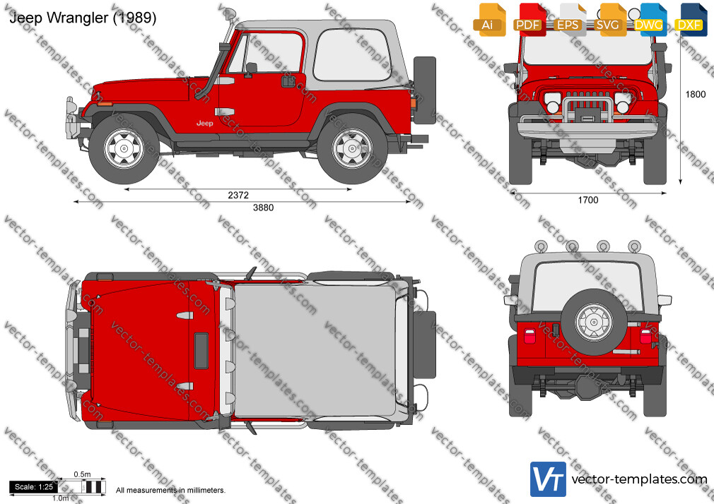 Templates - Cars - Jeep - Jeep Wrangler YJ