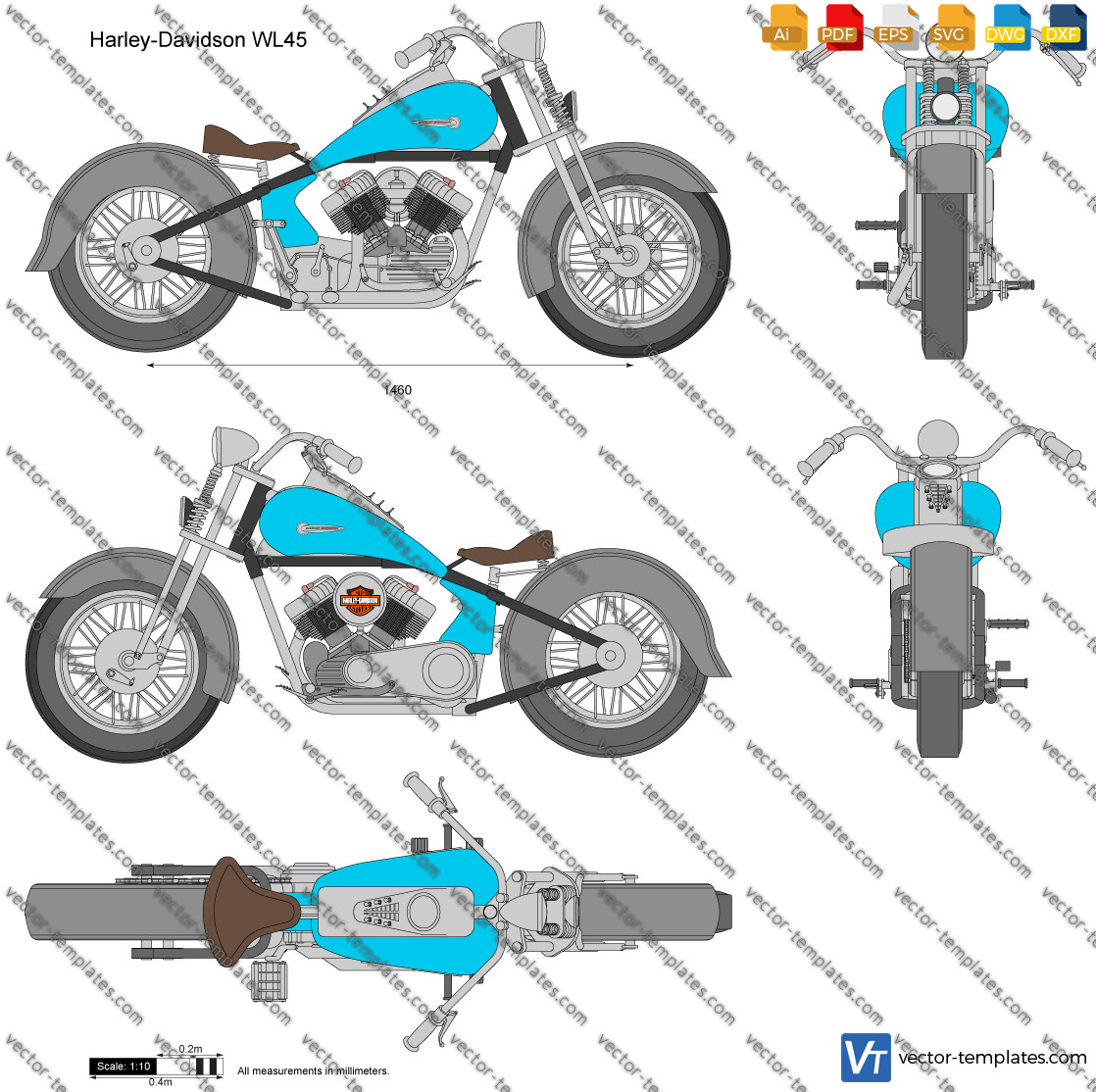 Templates Motorcycles HarleyDavidson HarleyDavidson WL45