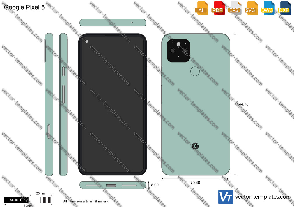 Templates - Mobile phones and tablets - Google - Google Pixel 5