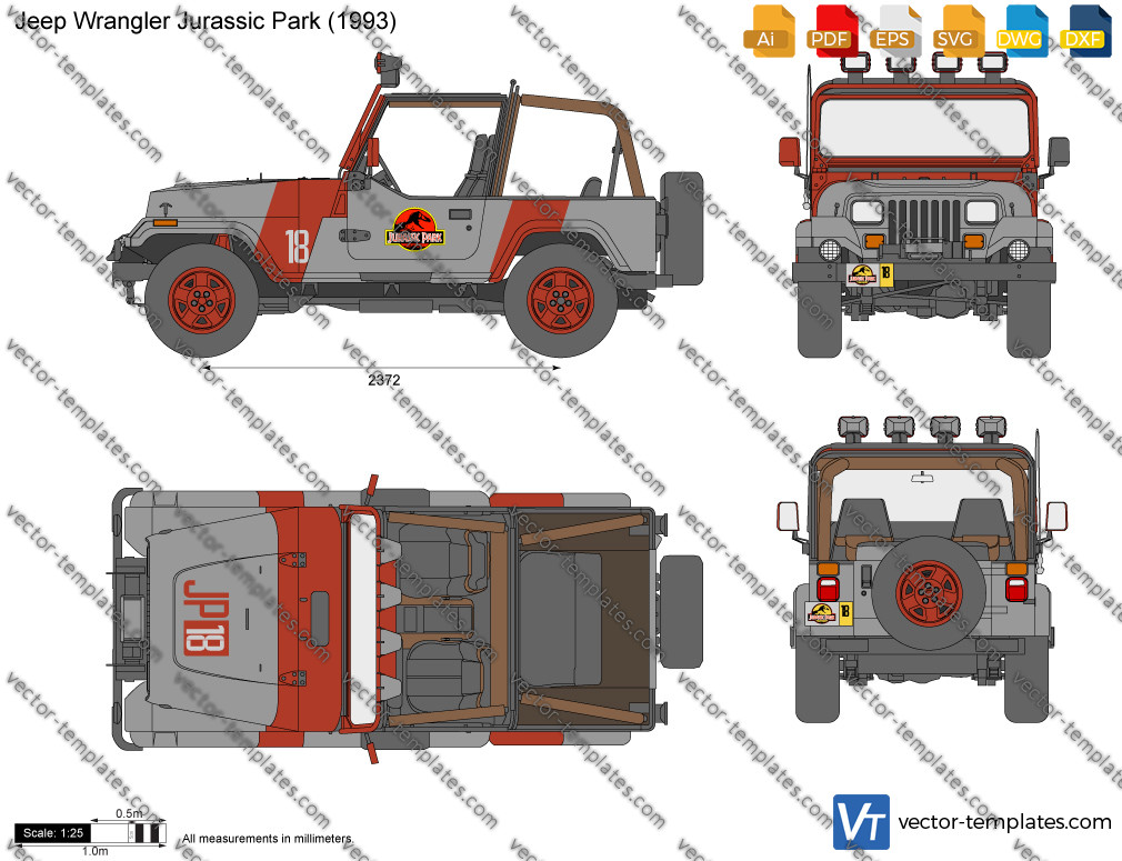 Templates - Cars - Jeep - Jeep Wrangler Jurassic Park YJ