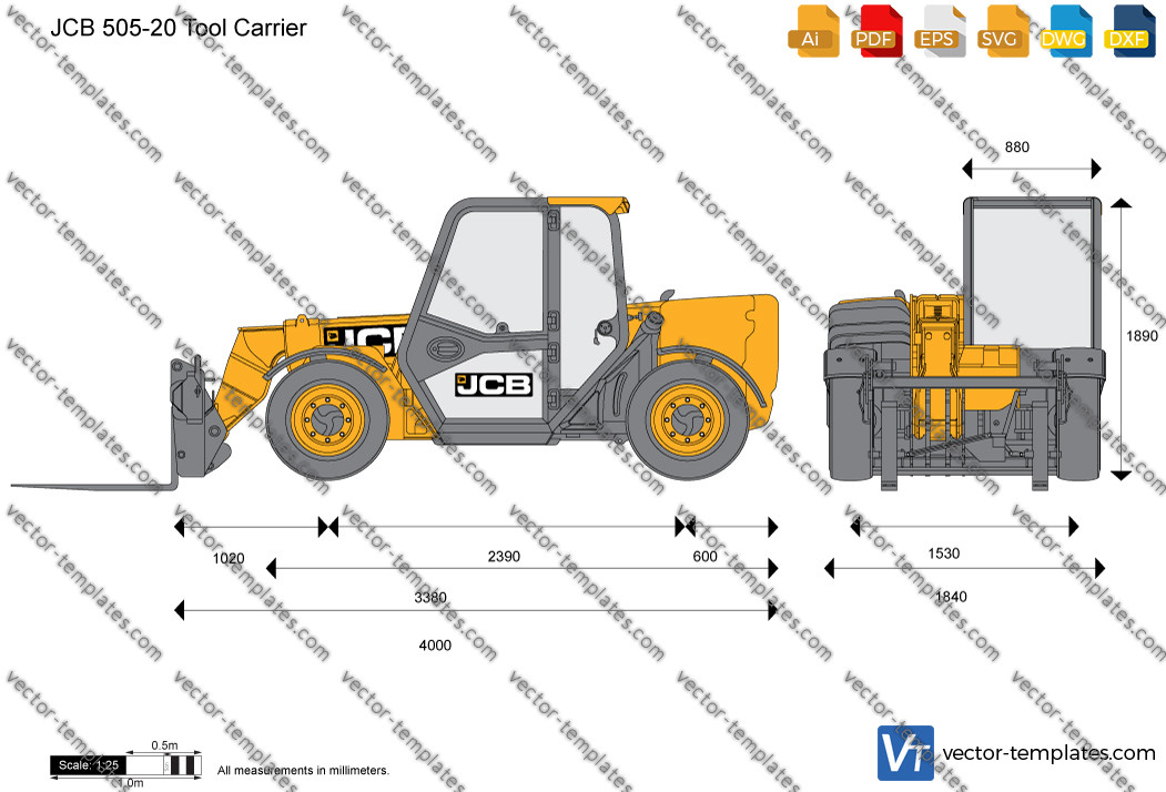 Templates Construction Equipment JCB JCB 50520 Tool Carrier