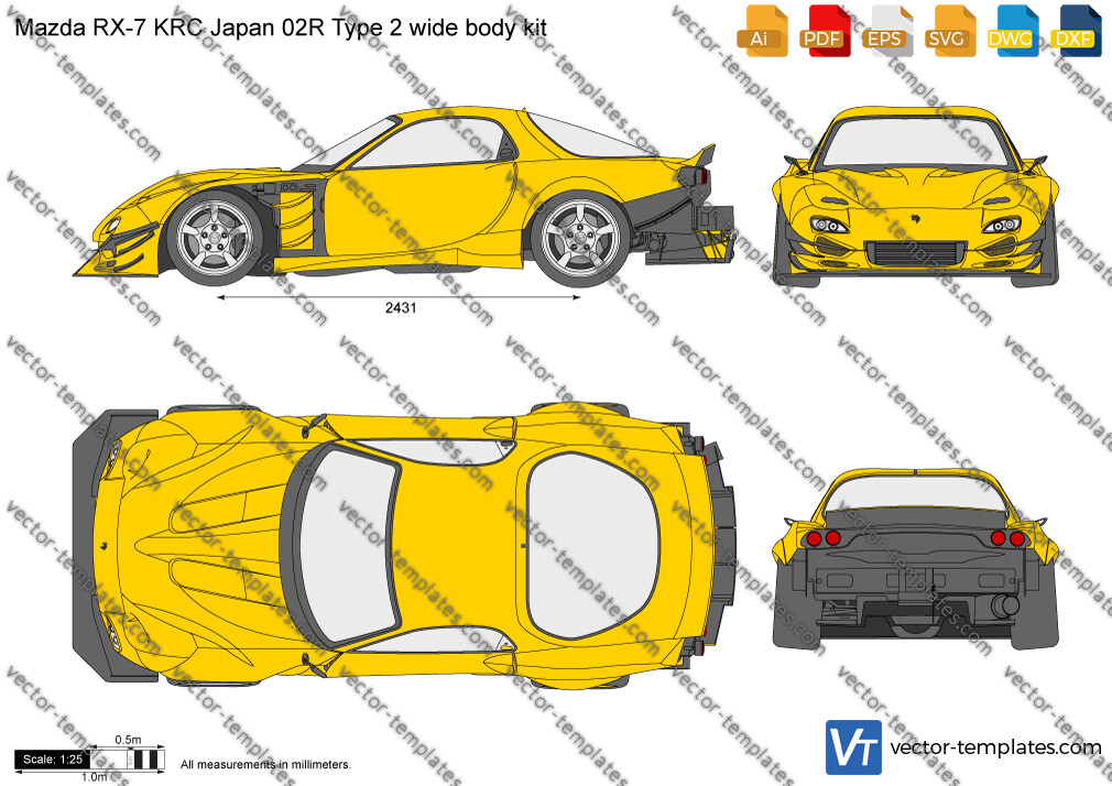 Templates Cars Mazda Mazda RX7 KRC Japan 02R Type 2 wide body kit