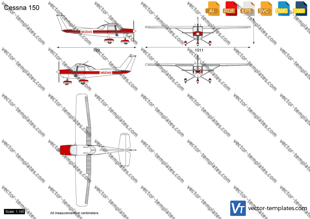 Templates Modern airplanes Cessna Cessna 150