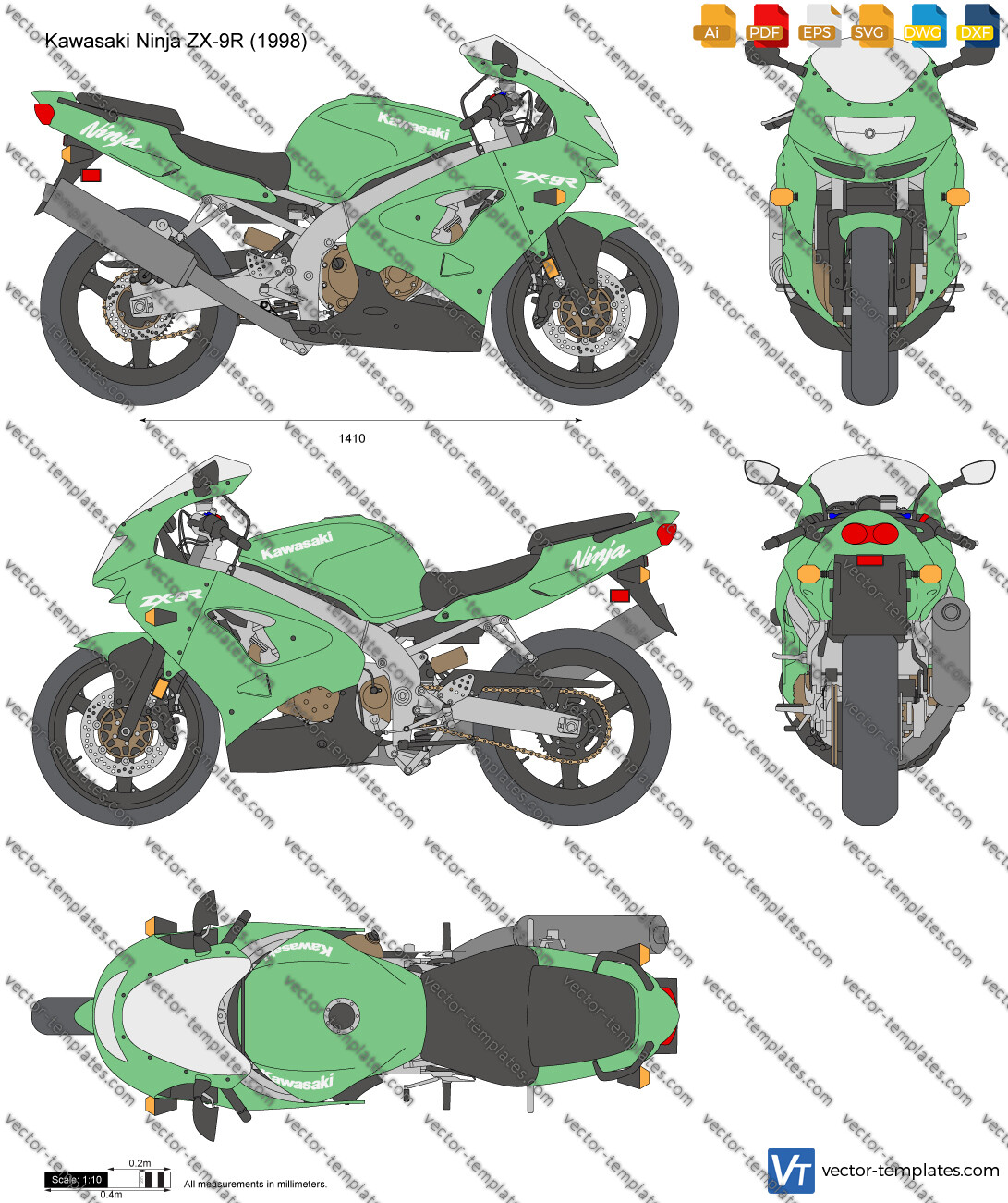 Templates - Motorcycles - Kawasaki - Kawasaki Ninja ZX-9R
