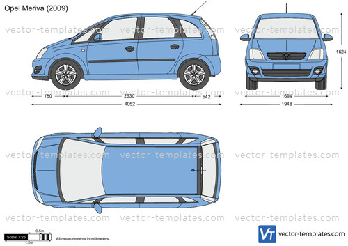 Opel Meriva vector drawing