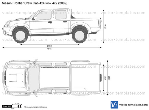 Nissan Frontier Crew Cab 4x4 look 4x2