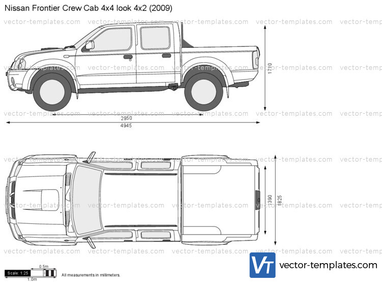 Nissan Frontier Crew Cab 4x4 look 4x2