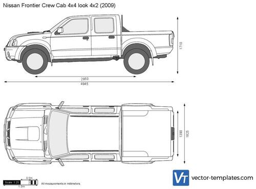 Nissan Frontier Crew Cab 4x4 look 4x2