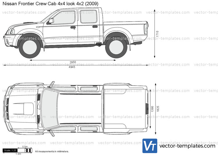 Nissan Frontier Crew Cab 4x4 look 4x2