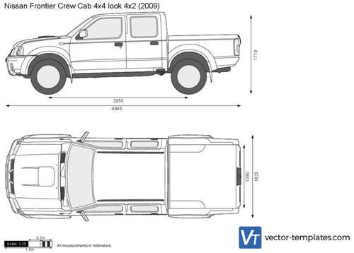 Nissan Frontier Crew Cab 4x4 look 4x2