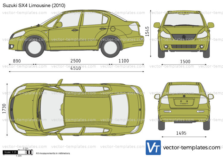 Templates - Cars - Suzuki - Suzuki SX4 Limousine