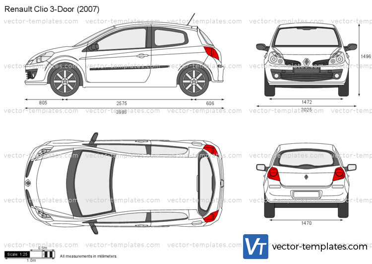 Templates - Cars - Renault - Renault Clio 3-Door