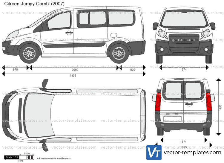 Templates - Cars - Citroen - Citroen Jumpy Combi