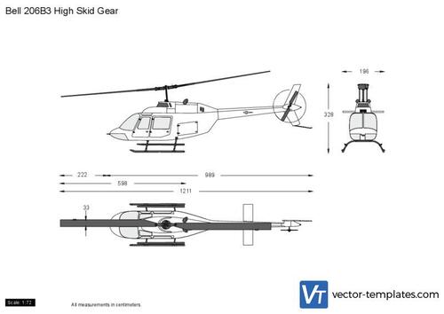 Bell 206B3 High Skid Gear