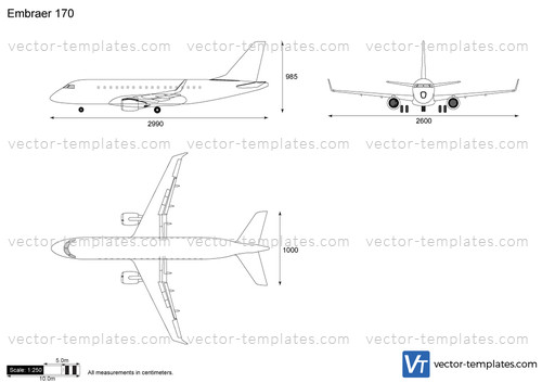 Templates Modern Airplanes Embraer Embraer 170
