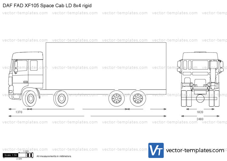 DAF FAD XF105 Space Cab LD 8x4 rigid