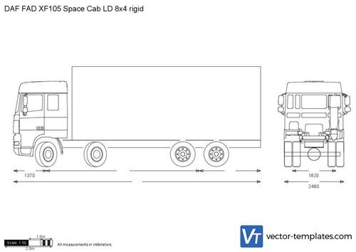 DAF FAD XF105 Space Cab LD 8x4 rigid