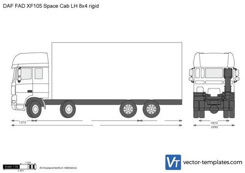 DAF FAD XF105 Space Cab LH 8x4 rigid