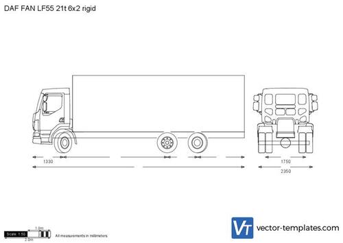 DAF FAN LF55 21t 6x2 rigid