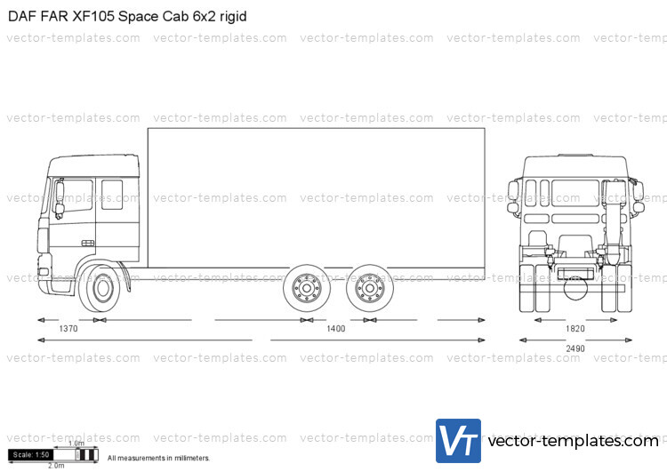 DAF FAR XF105 Space Cab 6x2 rigid