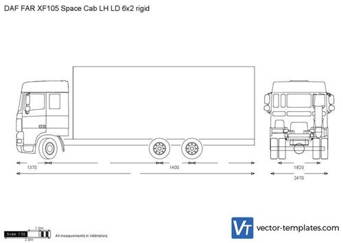 DAF FAR XF105 Space Cab LH LD 6x2 rigid