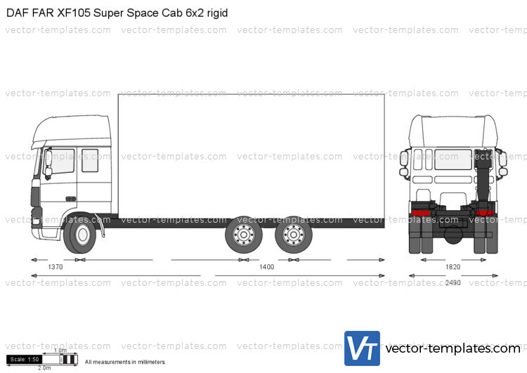 DAF FAR XF105 Super Space Cab 6x2 rigid