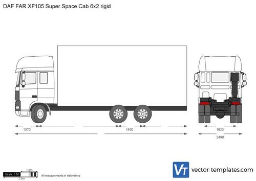 DAF FAR XF105 Super Space Cab 6x2 rigid