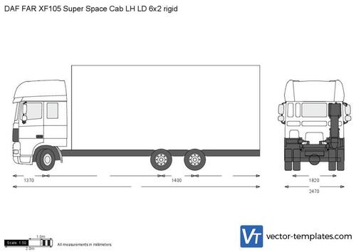 DAF FAR XF105 Super Space Cab LH LD 6x2 rigid